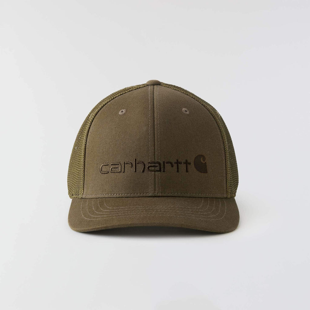 Rugged flex™ fitted canvas mesh-back logo graphic cap