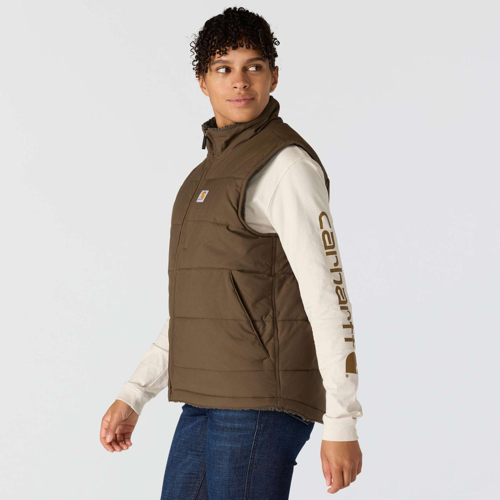 Women's montana insulated reversible water resistant puffer vest - rain defender vest