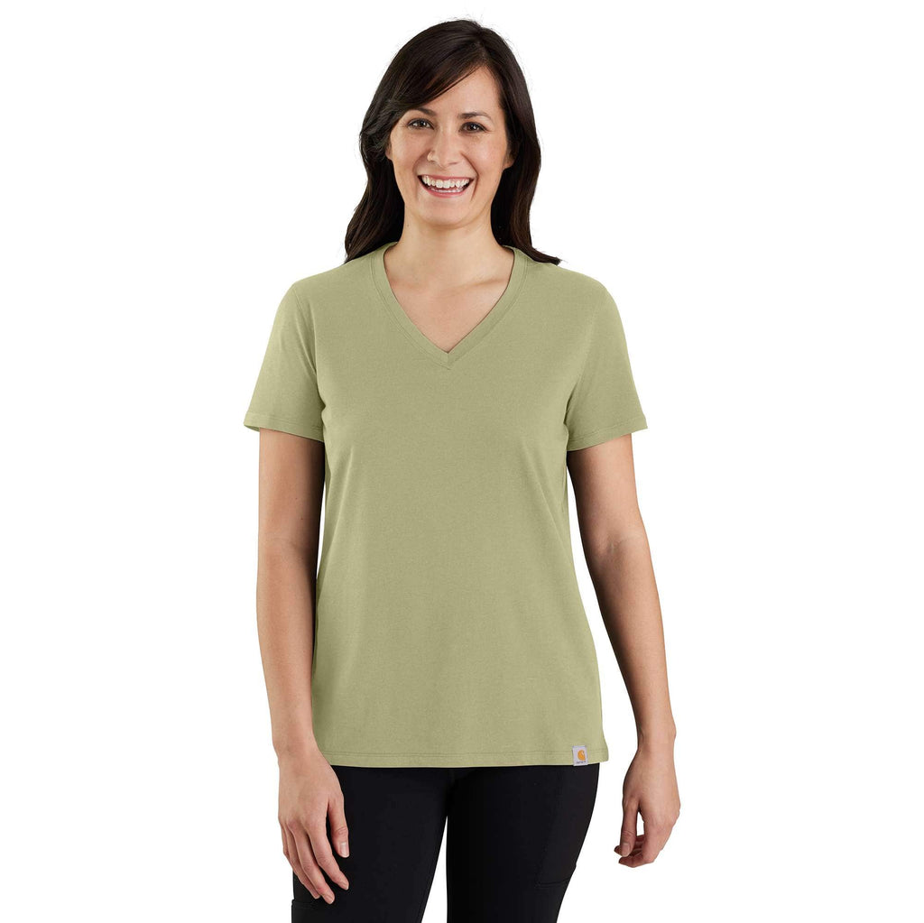 Women's tencel relaxed fit lightweight breathable v-neck t-shirt