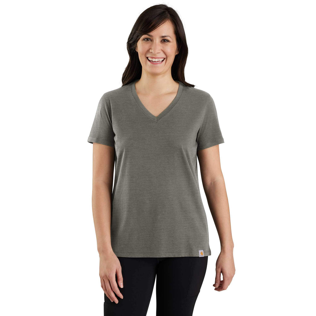 Women's tencel relaxed fit lightweight breathable v-neck t-shirt