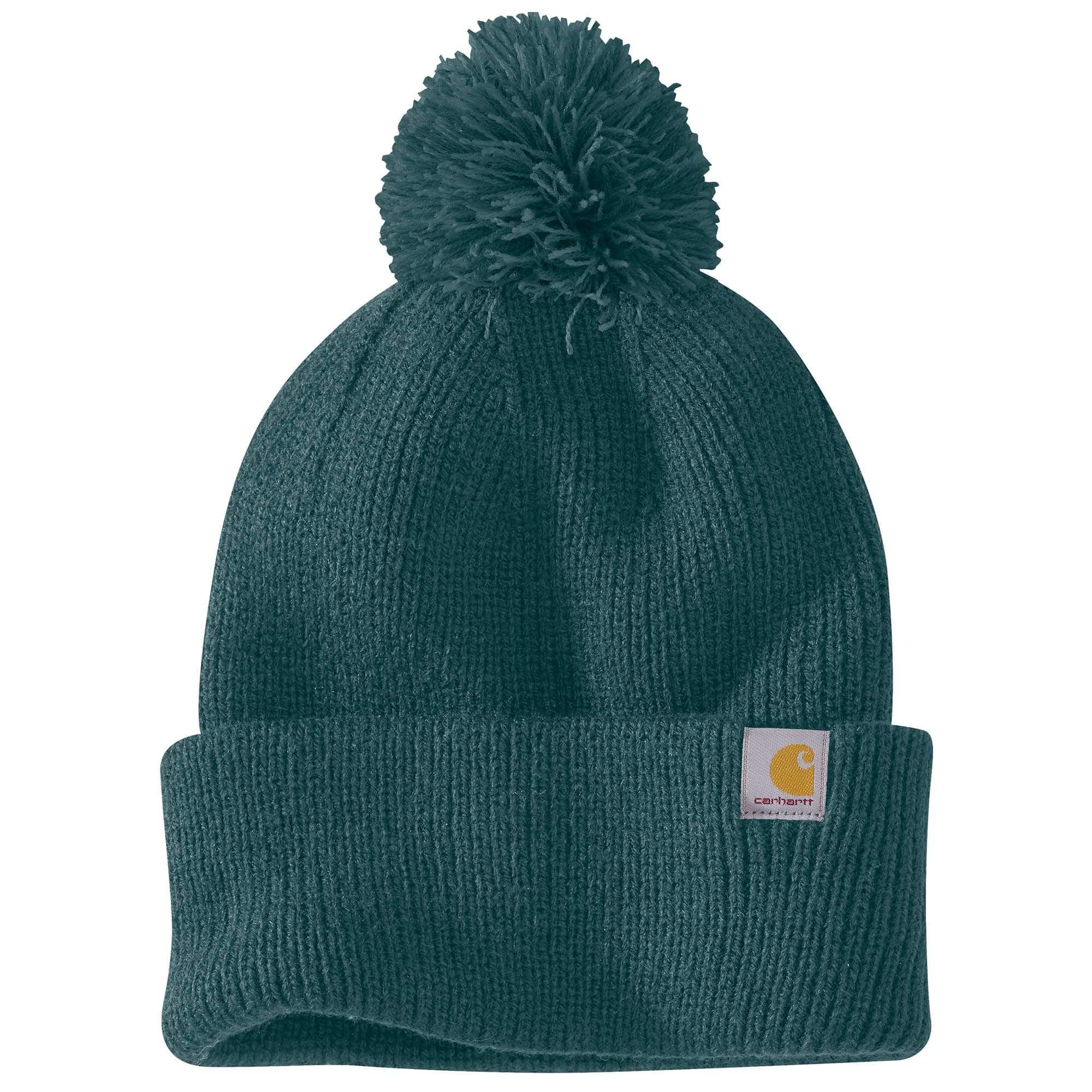 Women's knit pom-pom cuffed beanie