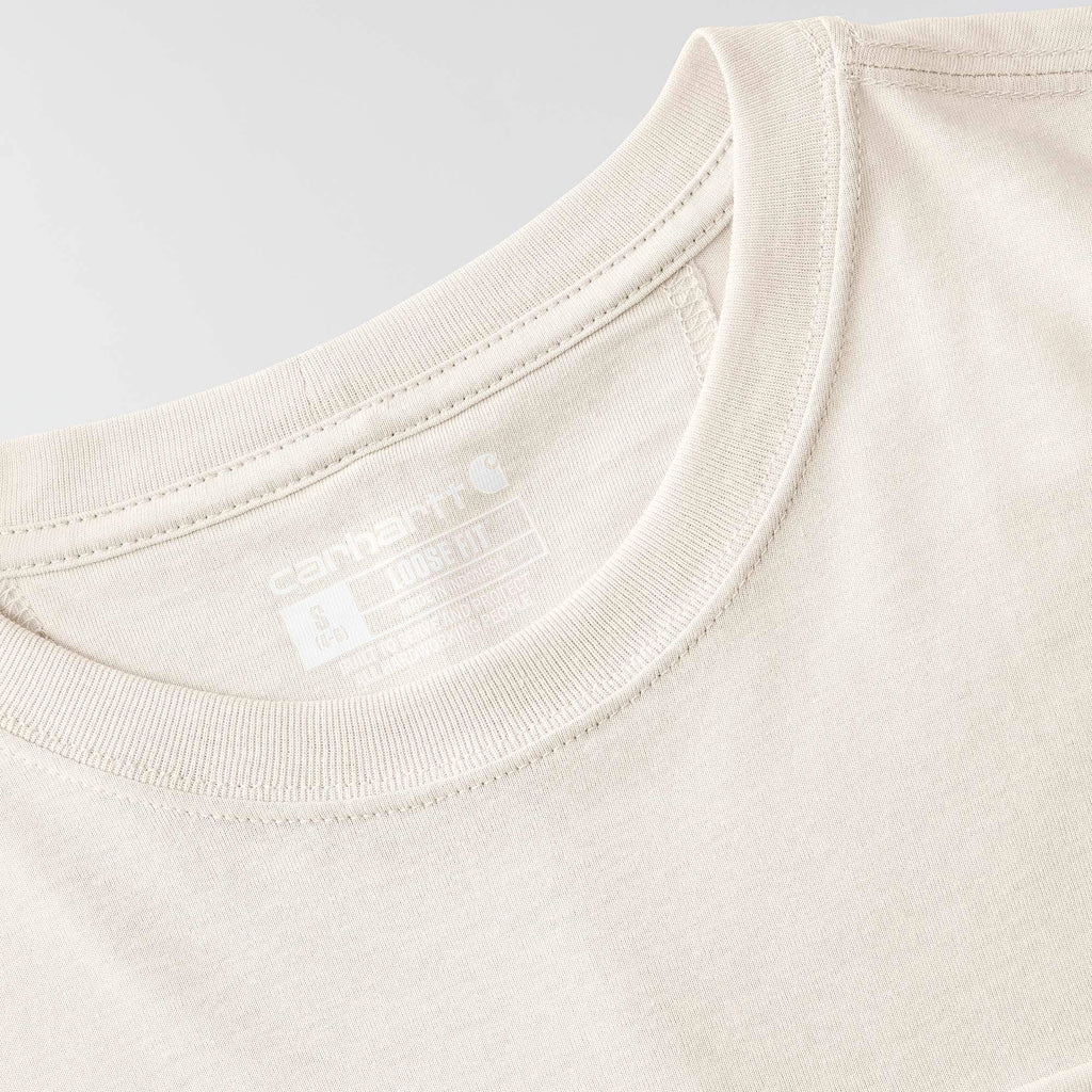 Women's tencel loose fit long sleeve crewneck pocket t-shirt