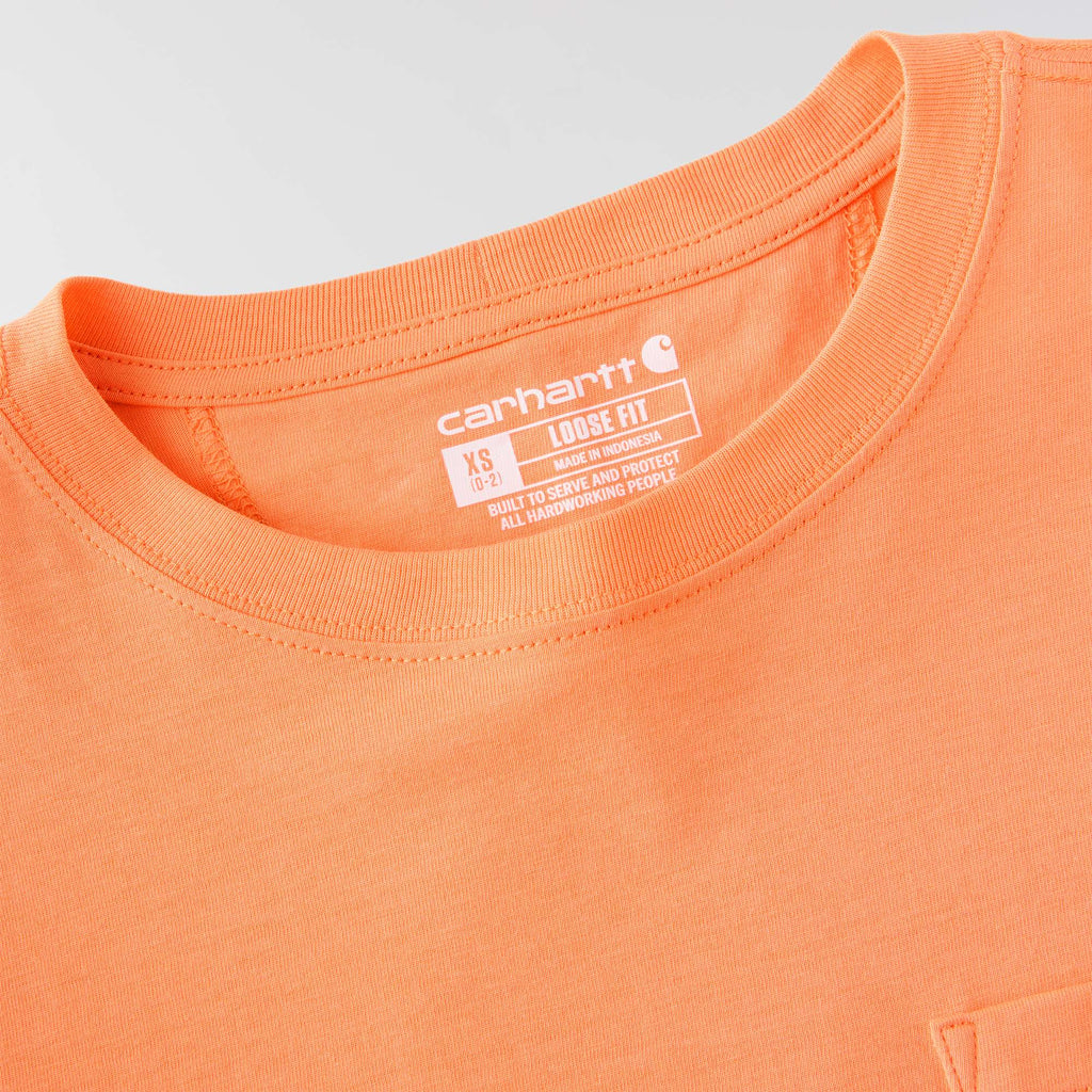 Women's tencel loose fit long sleeve crewneck pocket t-shirt