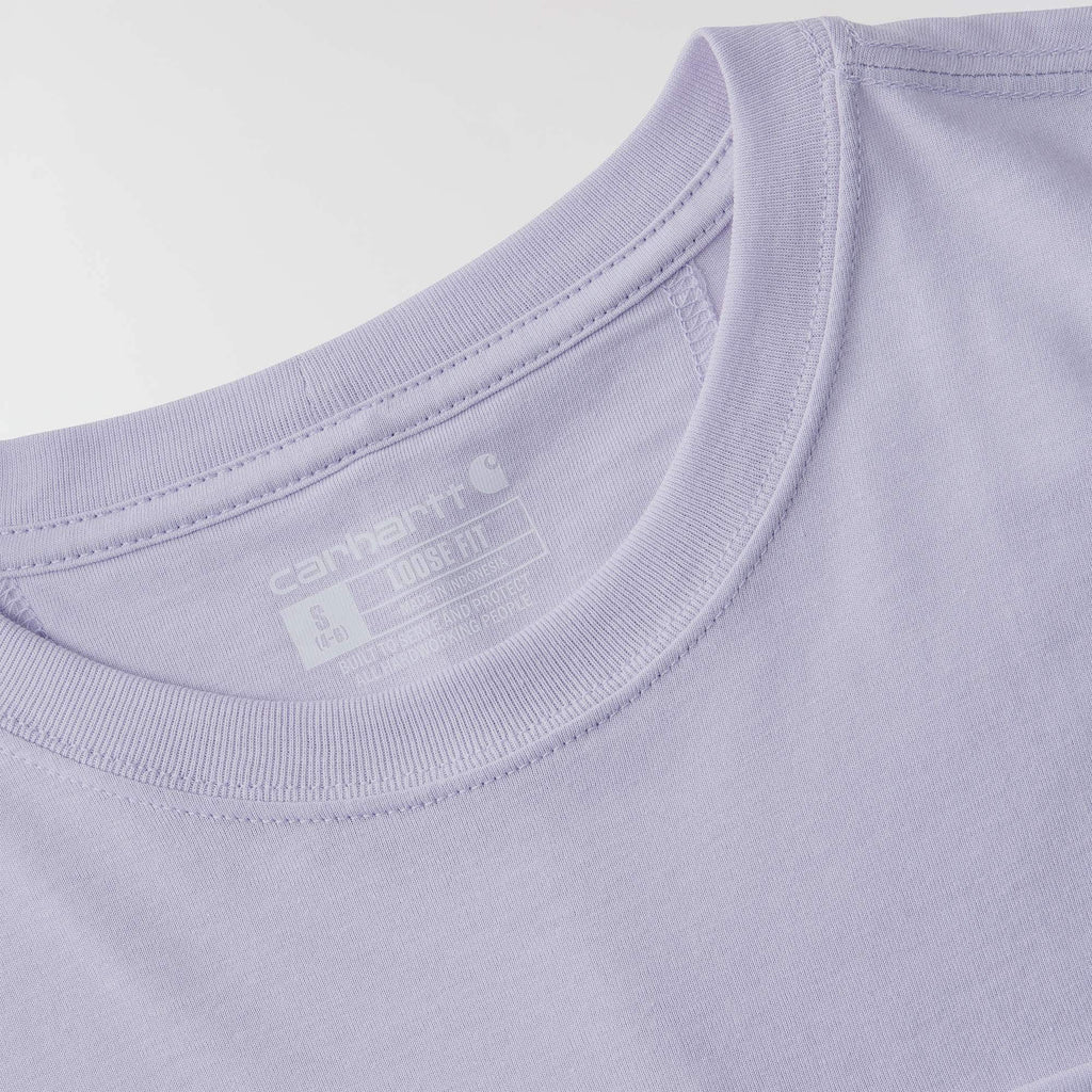 Women's tencel loose fit long sleeve crewneck pocket t-shirt
