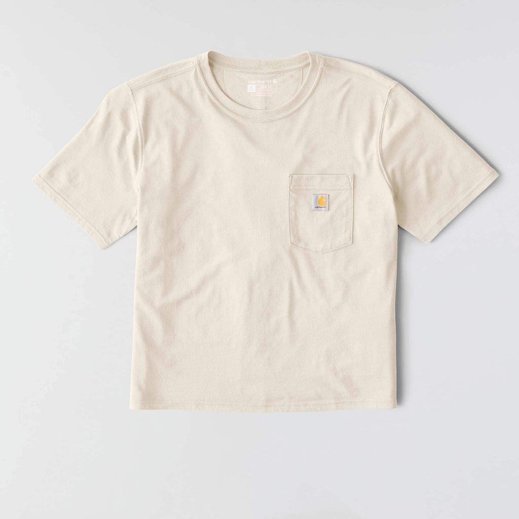 Women's tencel loose fit lightweight crewneck pocket t-shirt