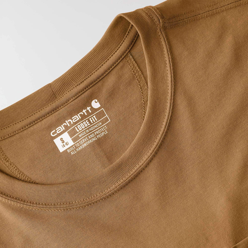 Women's tencel loose fit lightweight crewneck pocket t-shirt
