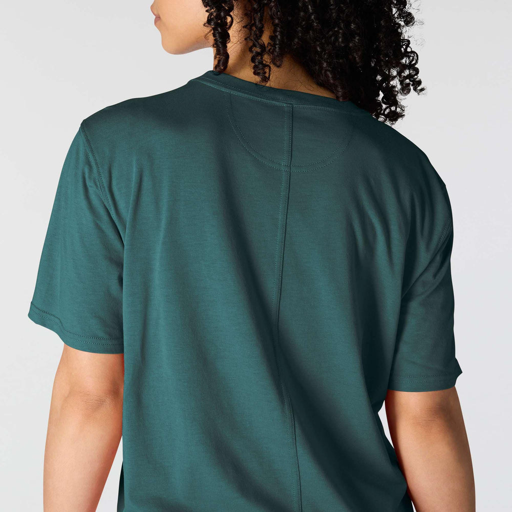 Women's tencel loose fit lightweight crewneck pocket t-shirt