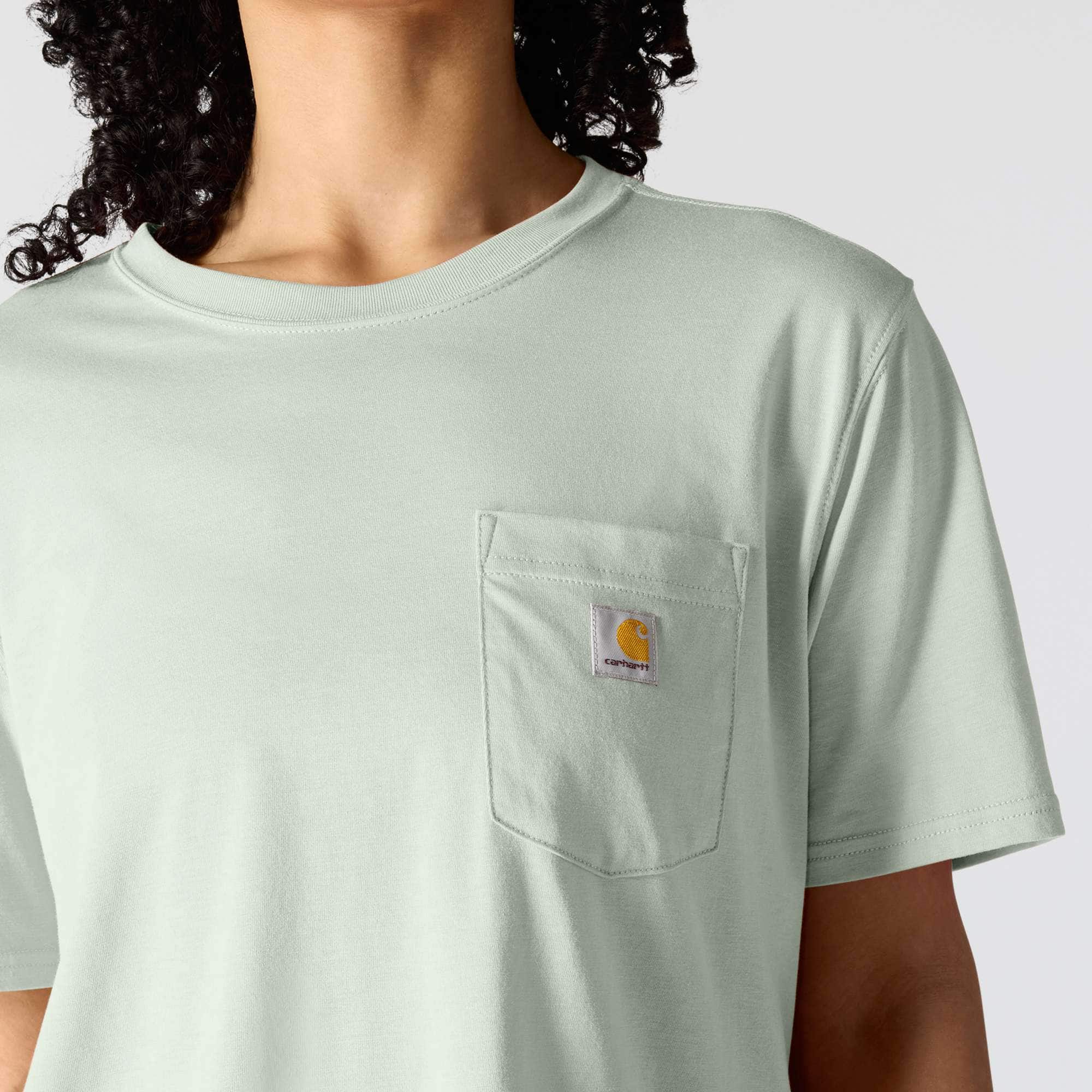 Women's tencel loose fit lightweight crewneck pocket t-shirt