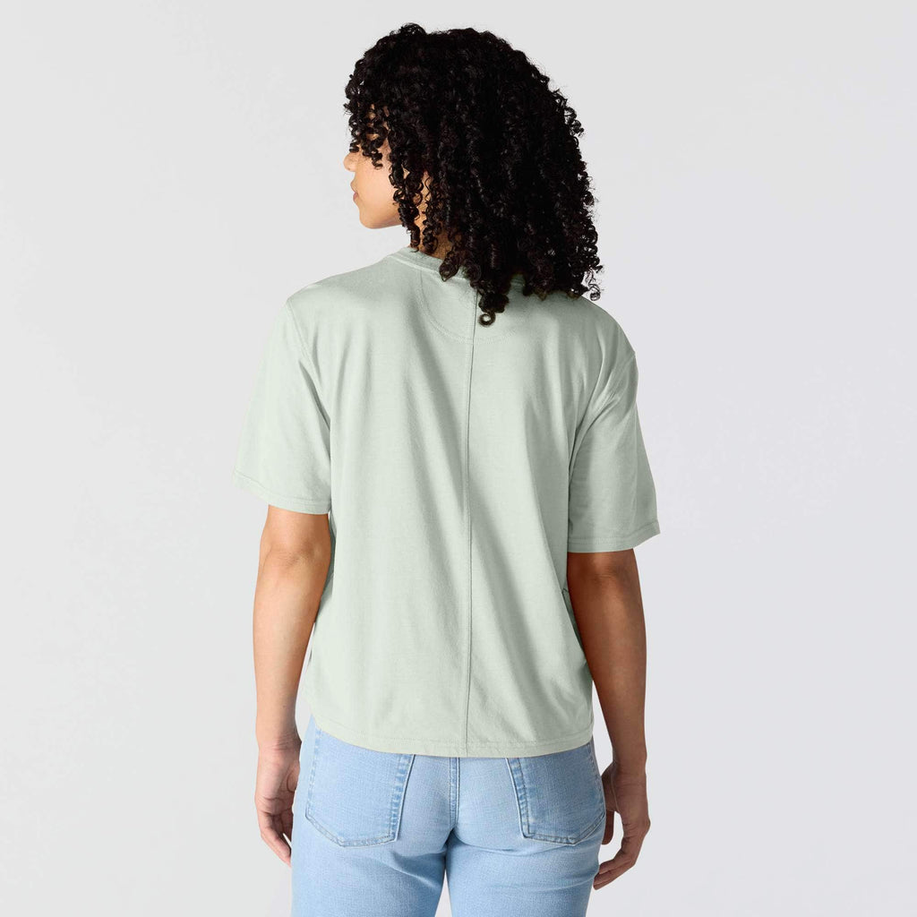 Women's tencel loose fit lightweight crewneck pocket t-shirt