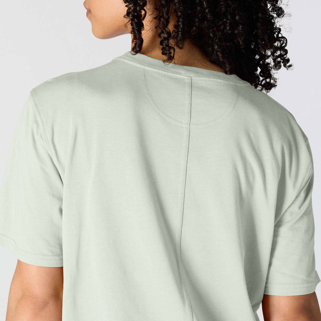 Women's tencel loose fit lightweight crewneck pocket t-shirt