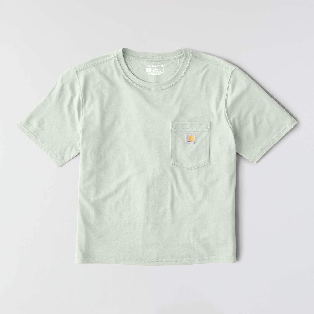 Women's tencel loose fit lightweight crewneck pocket t-shirt