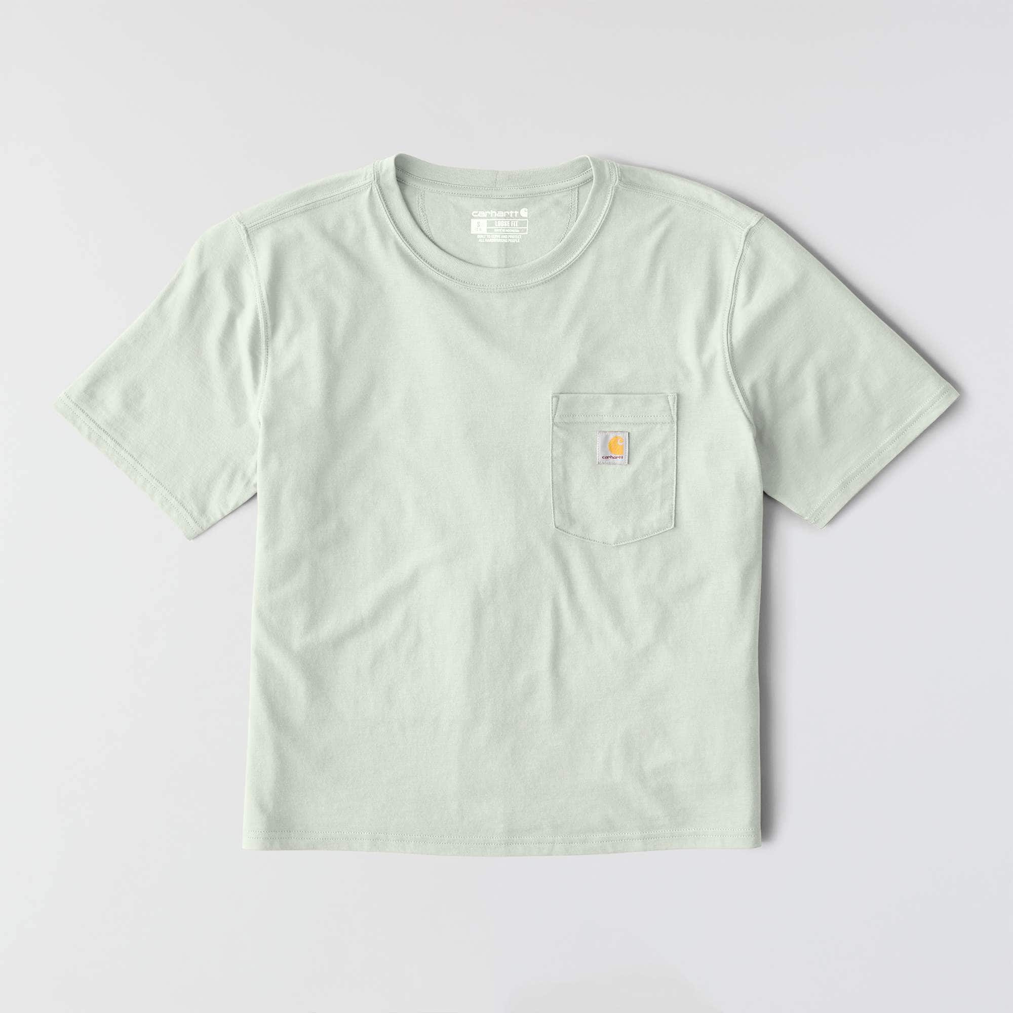 Women's tencel loose fit lightweight crewneck pocket t-shirt