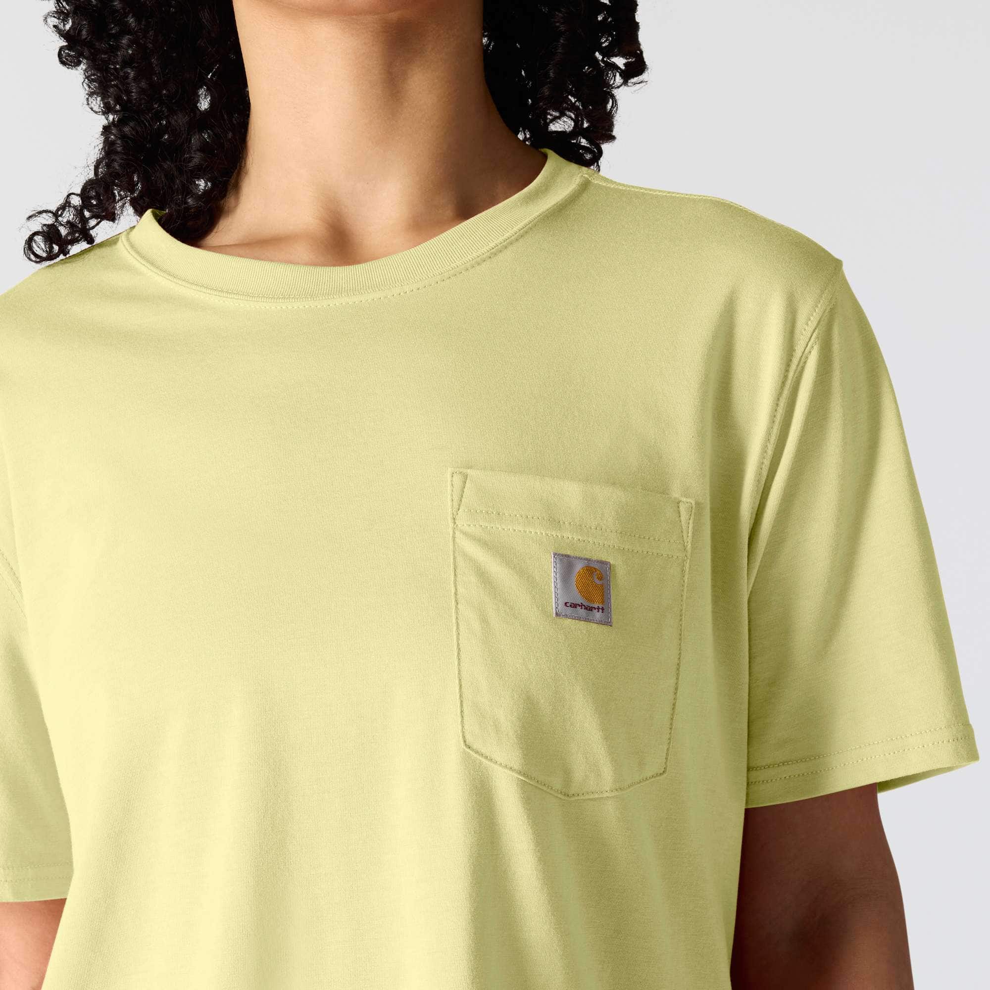 Women's tencel loose fit lightweight crewneck pocket t-shirt