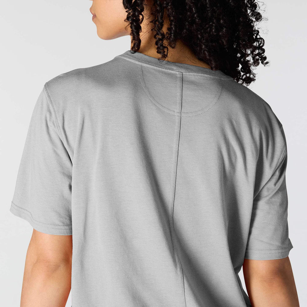 Women's tencel loose fit lightweight crewneck pocket t-shirt