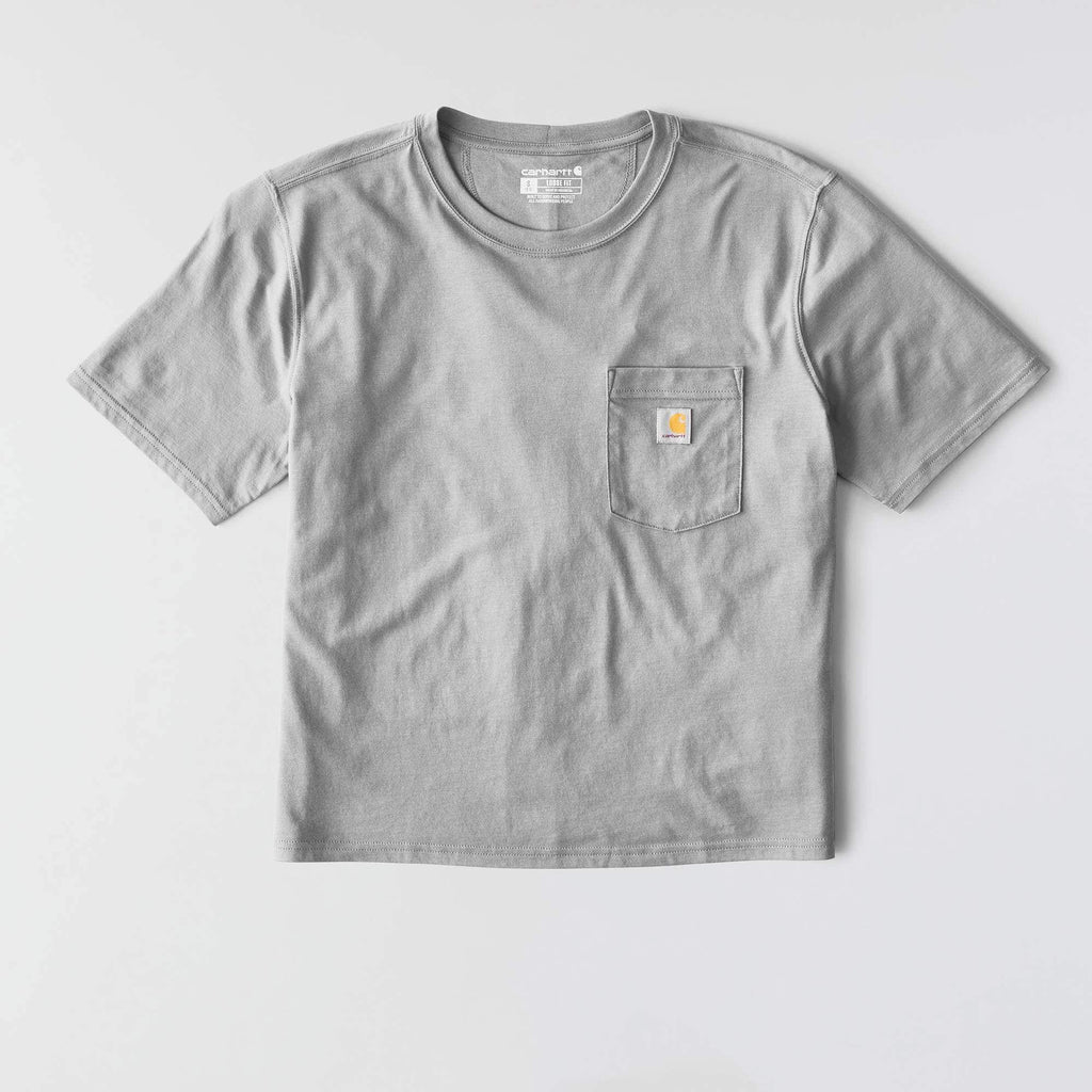 Women's tencel loose fit lightweight crewneck pocket t-shirt