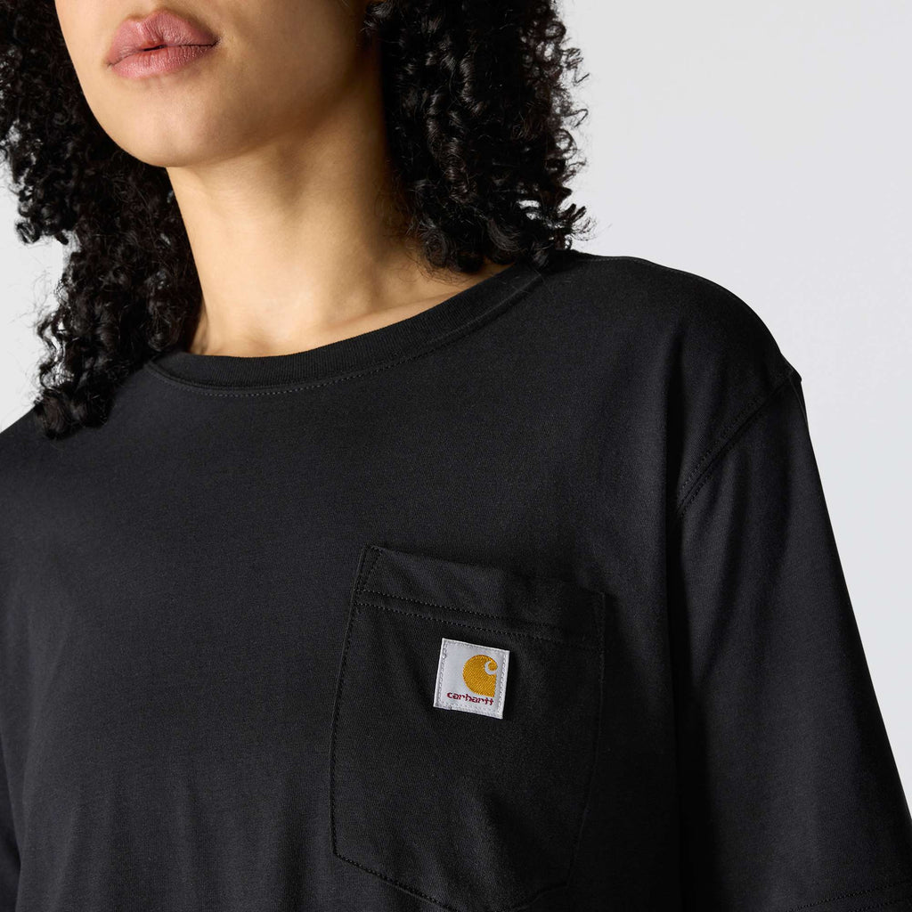Women's tencel loose fit lightweight crewneck pocket t-shirt
