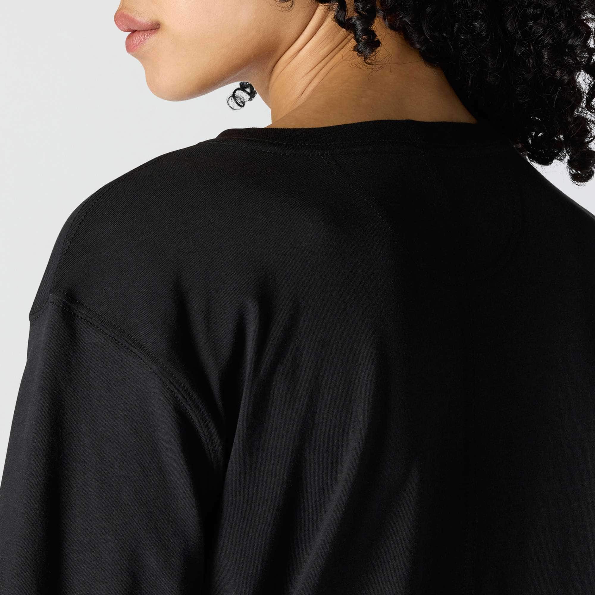 Women's tencel loose fit lightweight crewneck pocket t-shirt