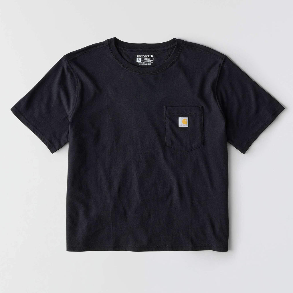 Women's tencel loose fit lightweight crewneck pocket t-shirt