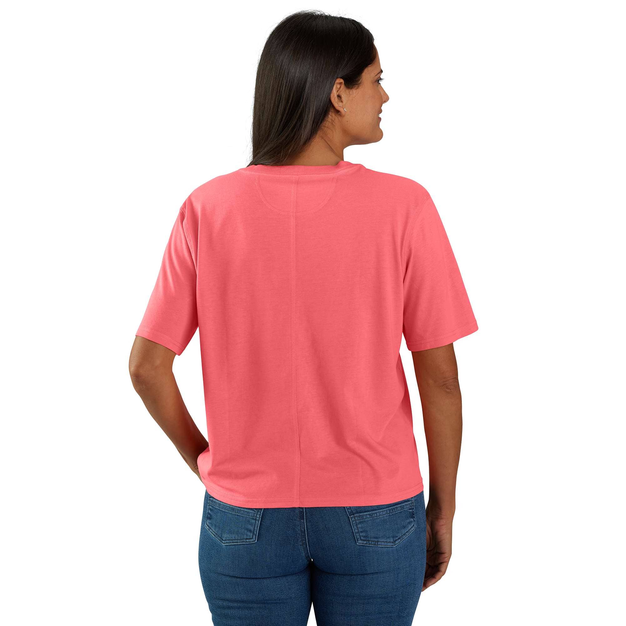 Women's tencel loose fit lightweight crewneck pocket t-shirt