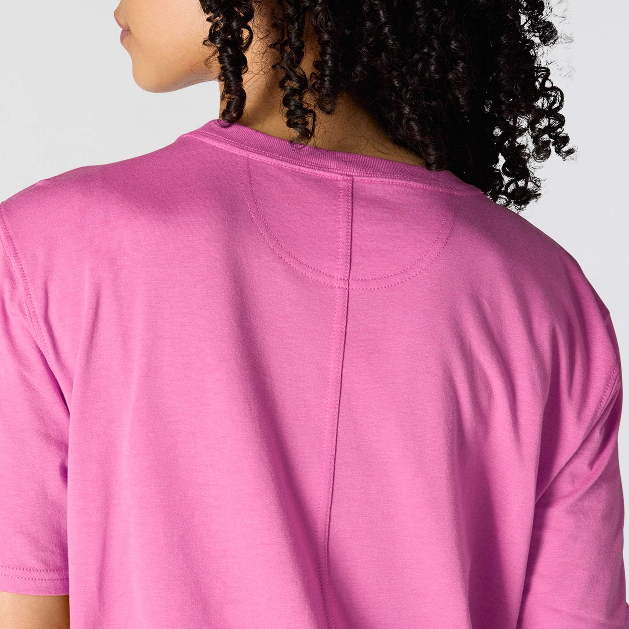 Women's tencel loose fit lightweight crewneck pocket t-shirt