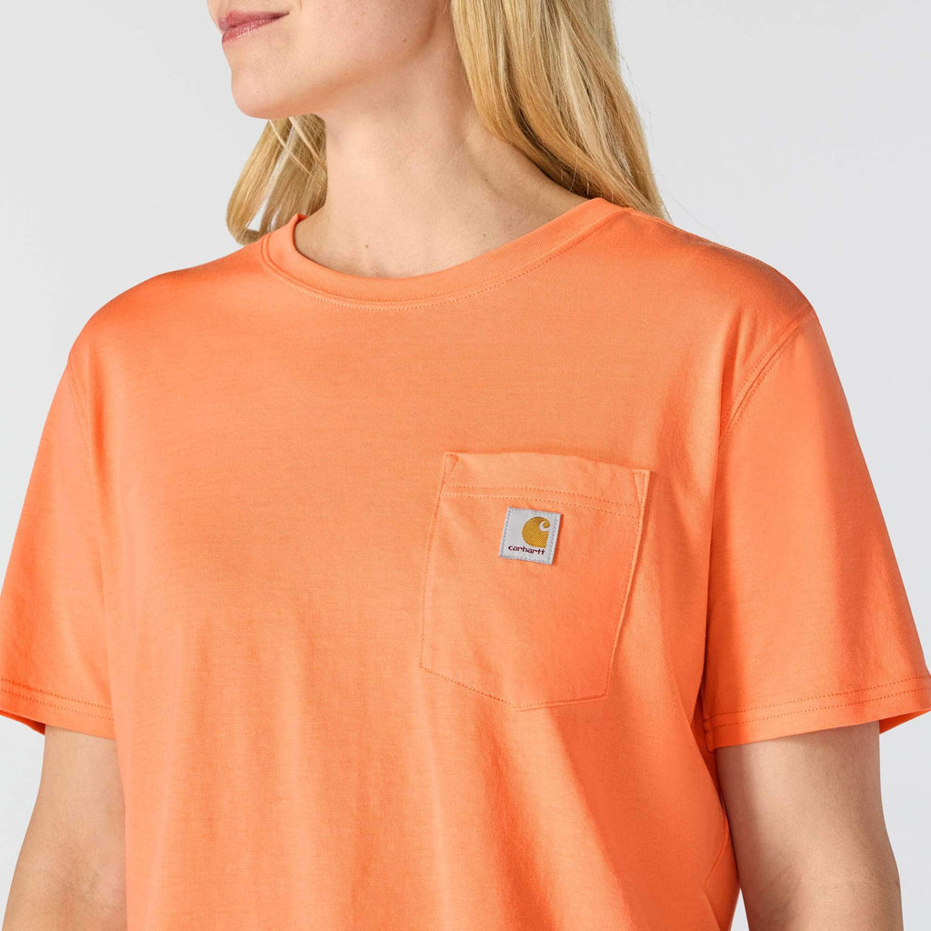 Women's tencel loose fit lightweight crewneck pocket t-shirt