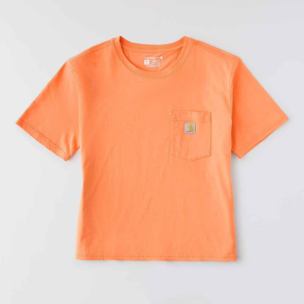 Women's tencel loose fit lightweight crewneck pocket t-shirt