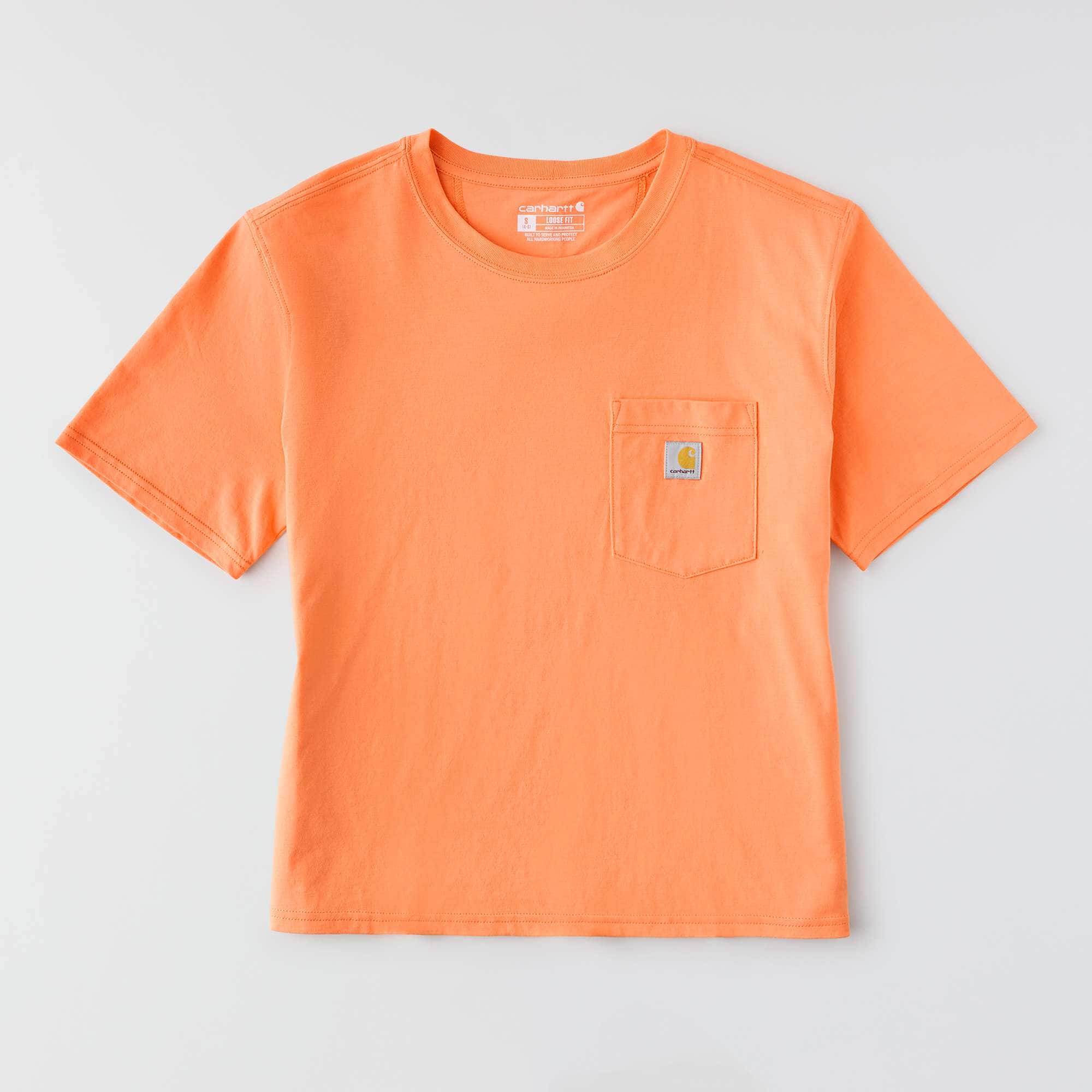Women's tencel loose fit lightweight crewneck pocket t-shirt