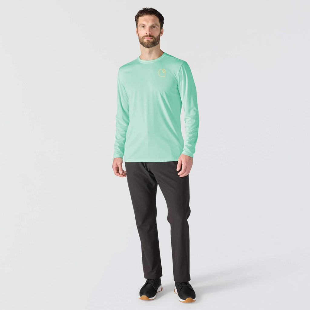 Men's force sun defender upf 50+ lightweight long sleeve moisture wicking t-shirt - sun protection shirts