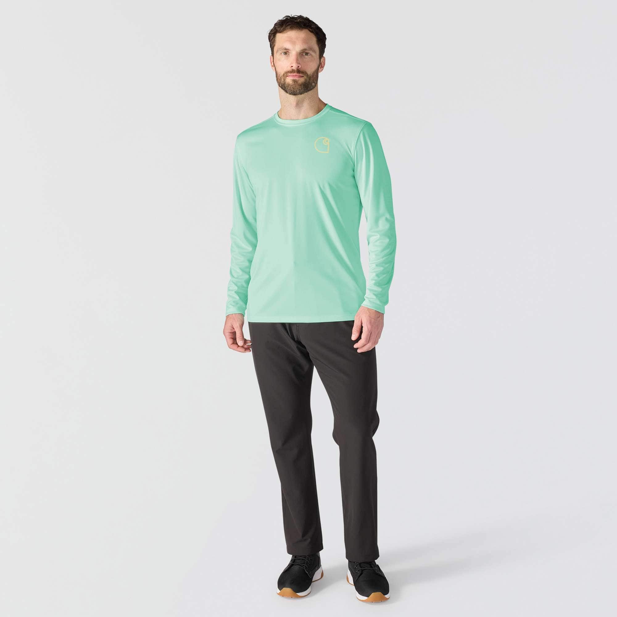 Men's force sun defender upf 50+ lightweight long sleeve moisture wicking t-shirt - sun protection shirts