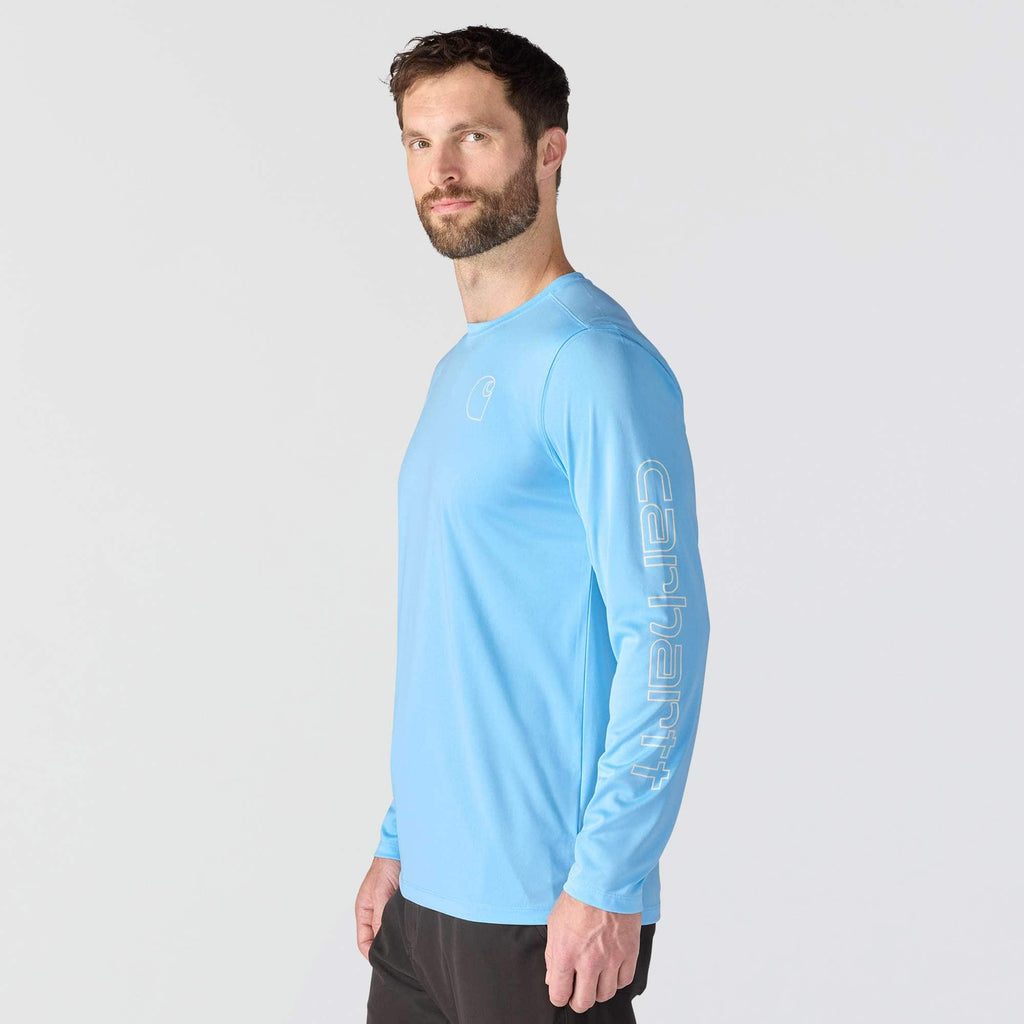 Men's force sun defender upf 50+ lightweight long sleeve moisture wicking t-shirt - sun protection shirts