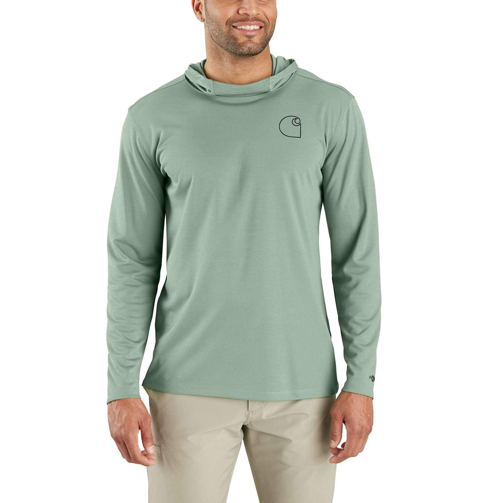 Men's force sun defender upf 50+ lightweight long sleeve moisture wicking hoodie - sun protection hoodies