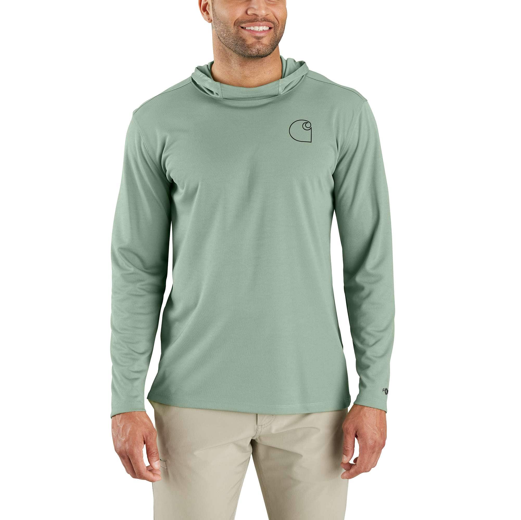 Men's force sun defender upf 50+ lightweight long sleeve moisture wicking hoodie - sun protection hoodies