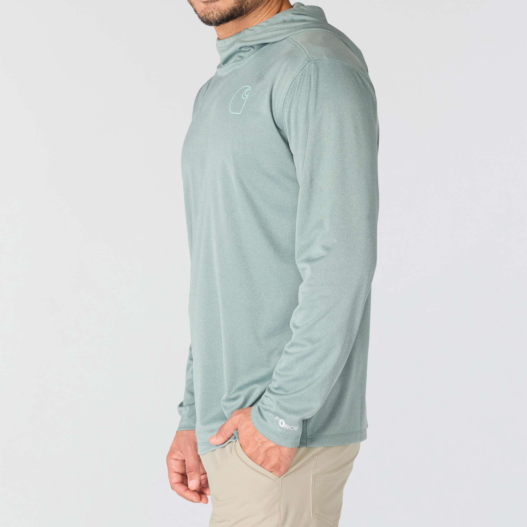 Men's force sun defender upf 50+ lightweight long sleeve moisture wicking hoodie - sun protection hoodies
