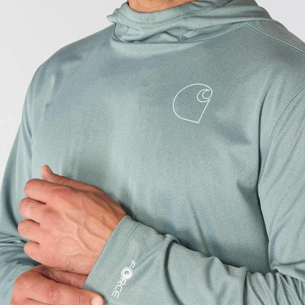Men's force sun defender upf 50+ lightweight long sleeve moisture wicking hoodie - sun protection hoodies