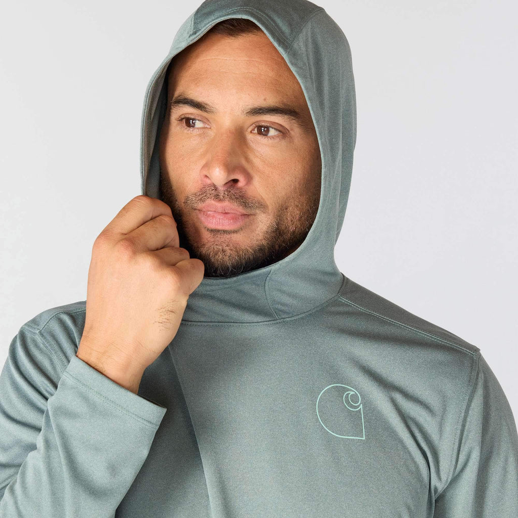 Men's force sun defender upf 50+ lightweight long sleeve moisture wicking hoodie - sun protection hoodies