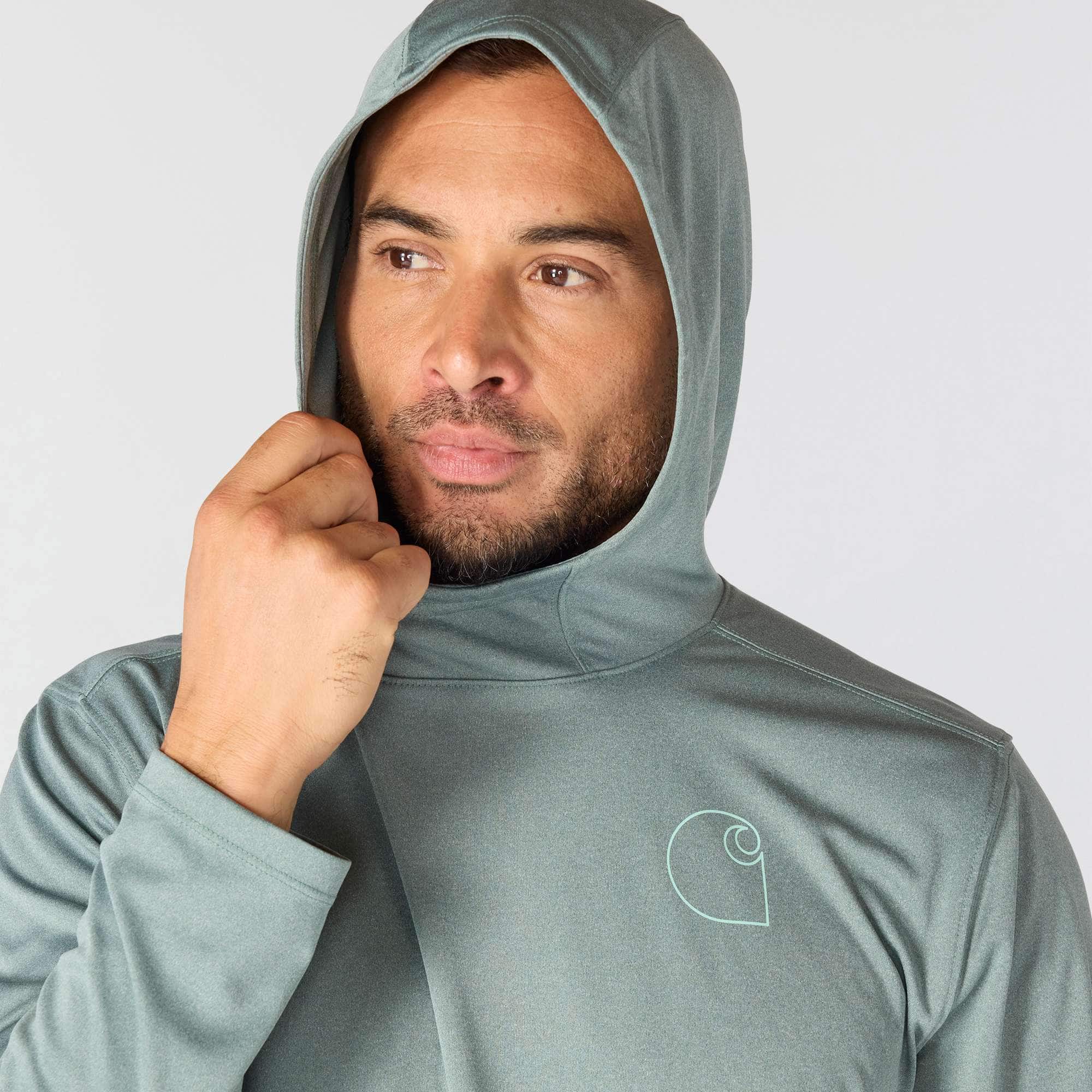 Men's force sun defender upf 50+ lightweight long sleeve moisture wicking hoodie - sun protection hoodies