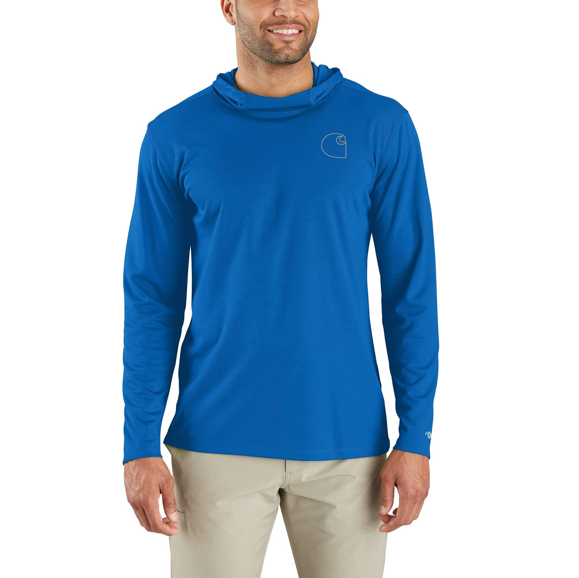 Men's force sun defender upf 50+ lightweight long sleeve moisture wicking hoodie - sun protection hoodies