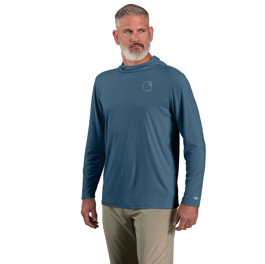 Men's force sun defender upf 50+ lightweight long sleeve moisture wicking hoodie - sun protection hoodies
