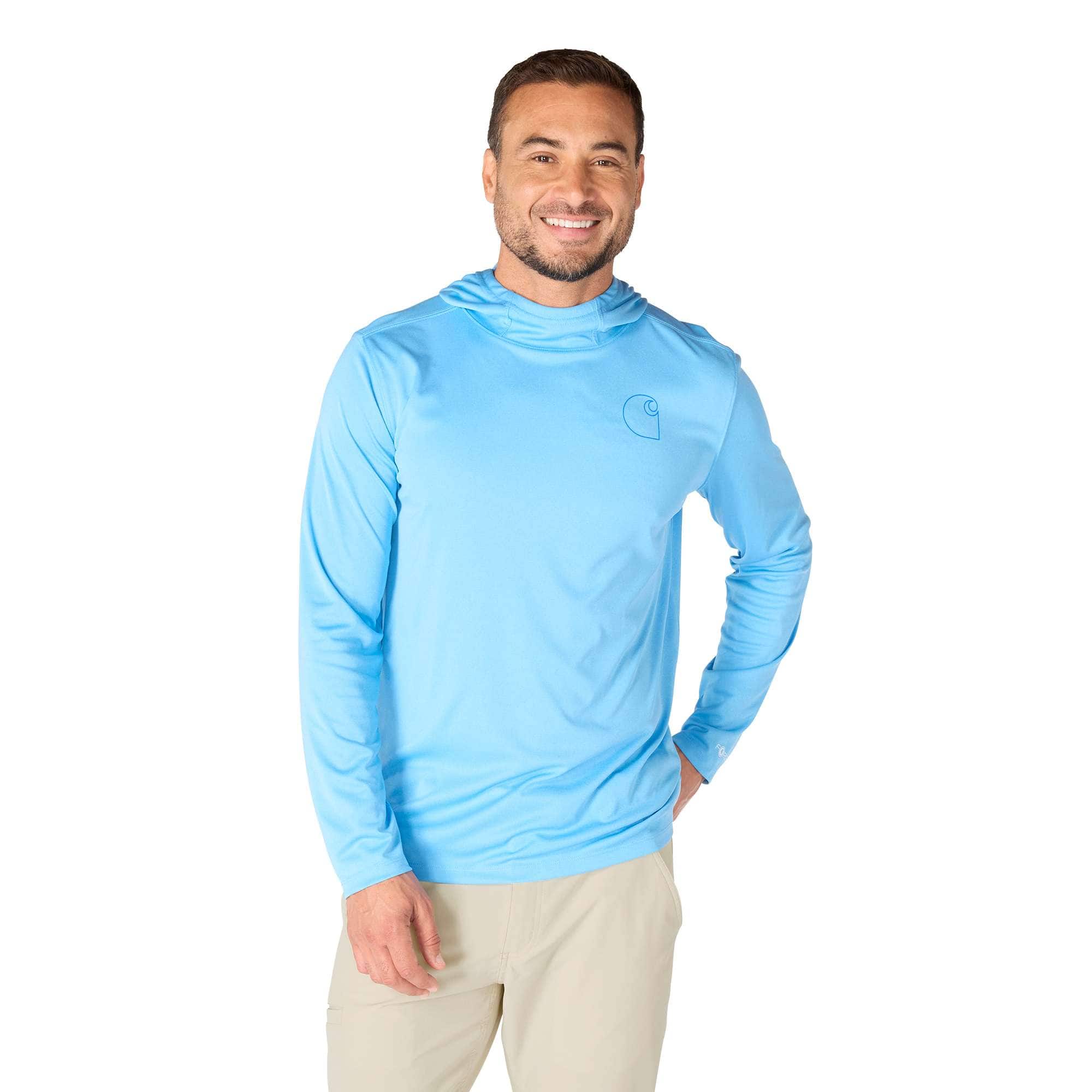 Men's force sun defender upf 50+ lightweight long sleeve moisture wicking hoodie - sun protection hoodies