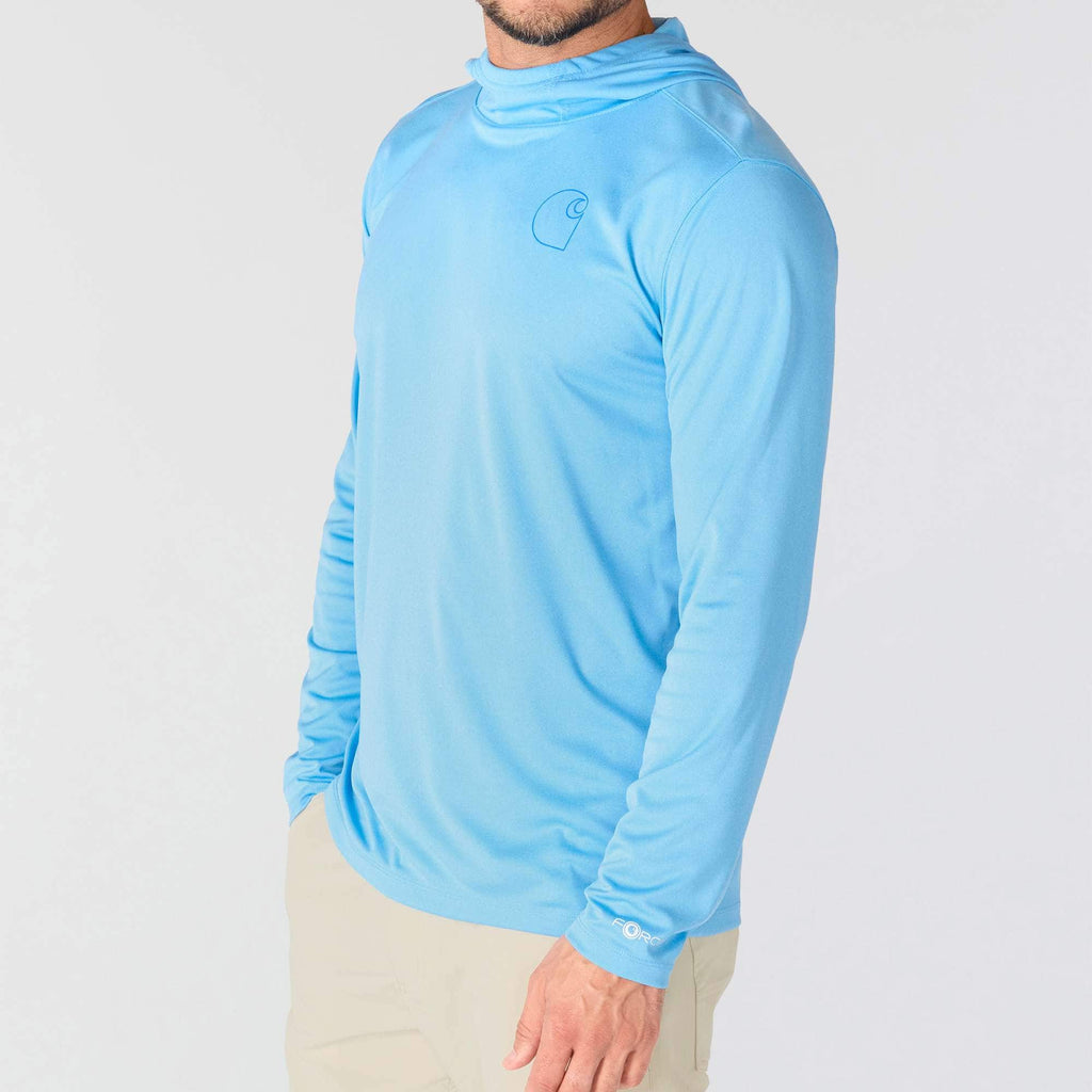 Men's force sun defender upf 50+ lightweight long sleeve moisture wicking hoodie - sun protection hoodies