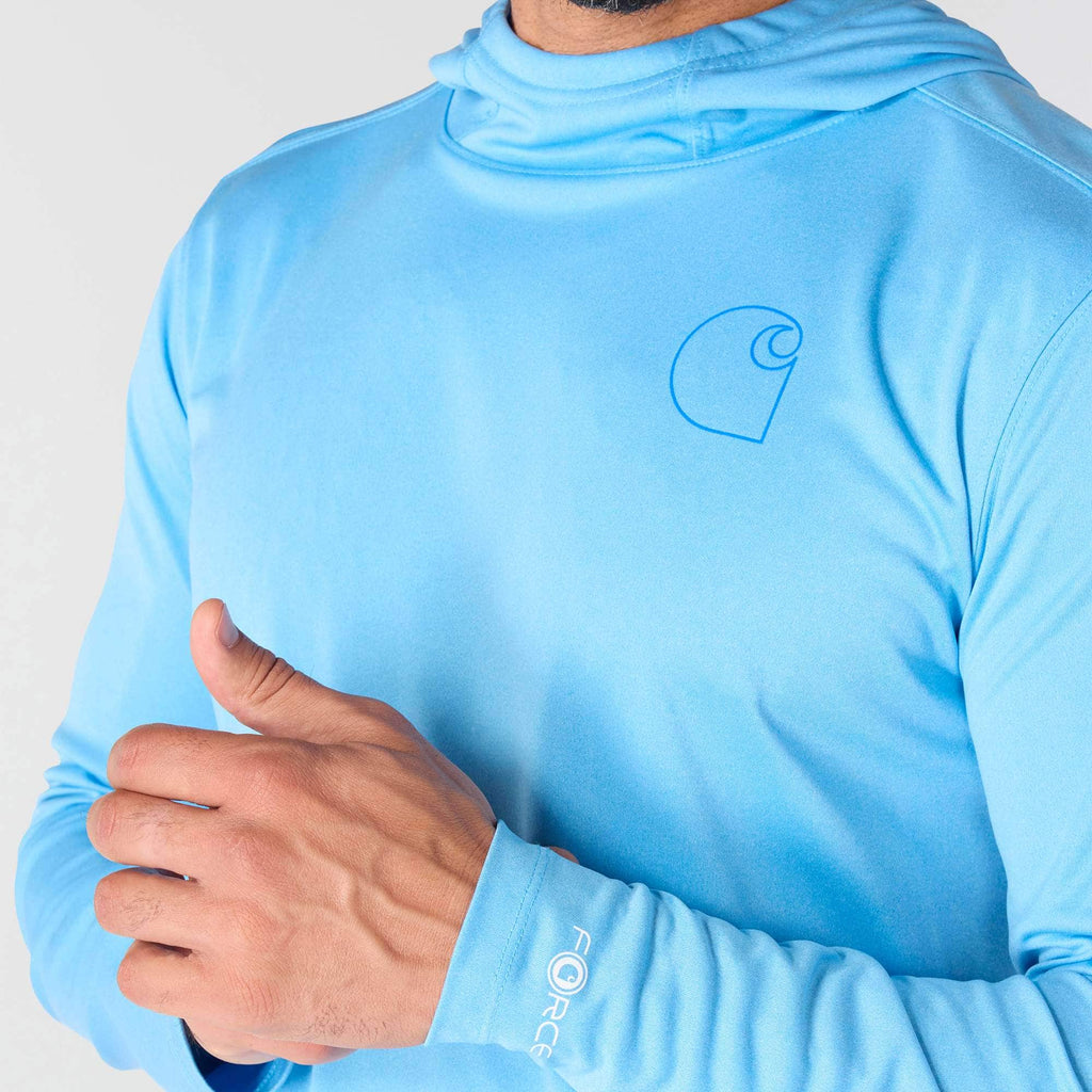 Men's force sun defender upf 50+ lightweight long sleeve moisture wicking hoodie - sun protection hoodies
