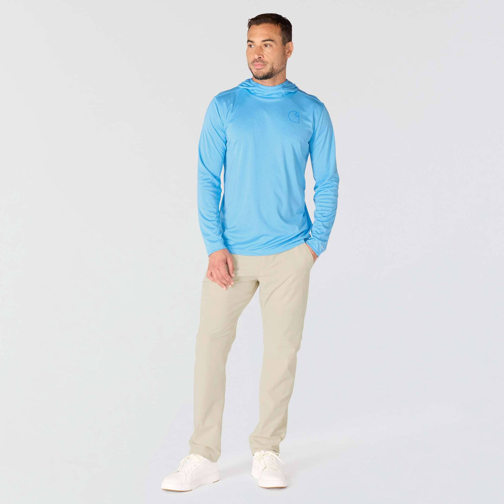 Men's force sun defender upf 50+ lightweight long sleeve moisture wicking hoodie - sun protection hoodies
