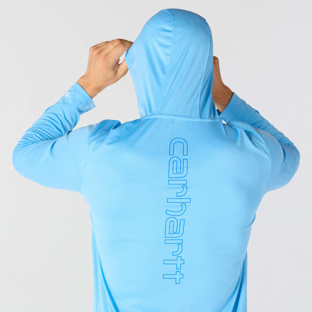 Men's force sun defender upf 50+ lightweight long sleeve moisture wicking hoodie - sun protection hoodies