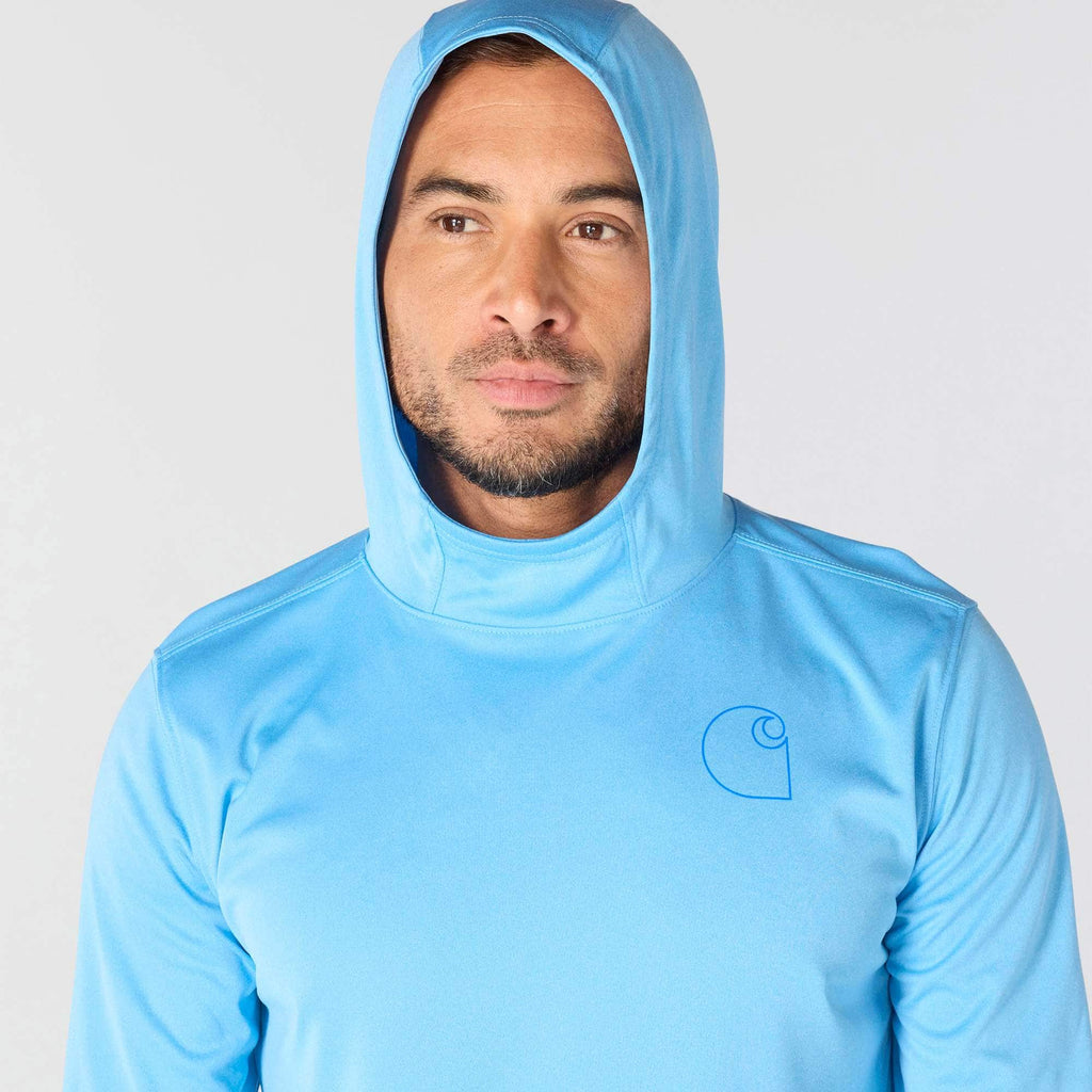 Men's force sun defender upf 50+ lightweight long sleeve moisture wicking hoodie - sun protection hoodies