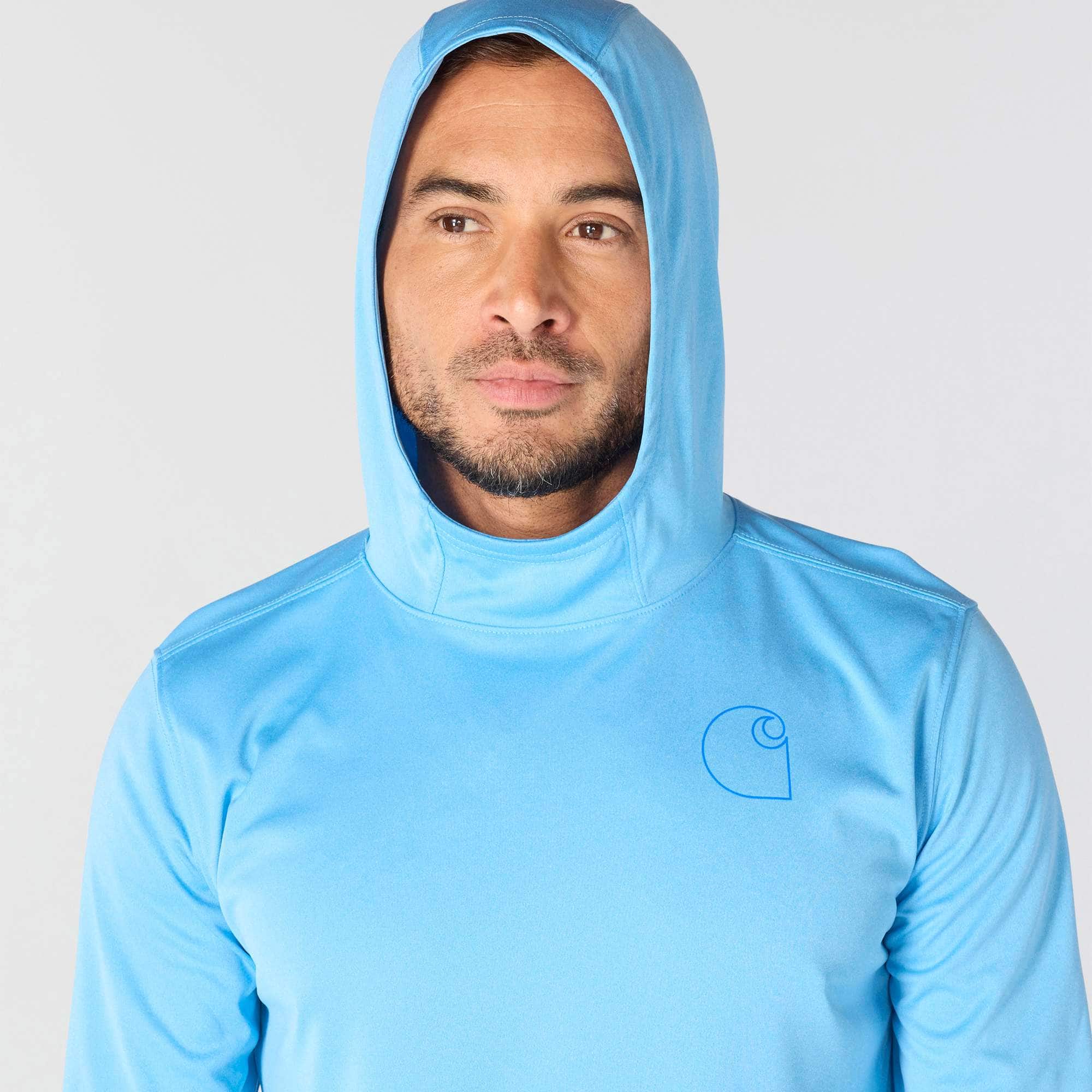 Men's force sun defender upf 50+ lightweight long sleeve moisture wicking hoodie - sun protection hoodies