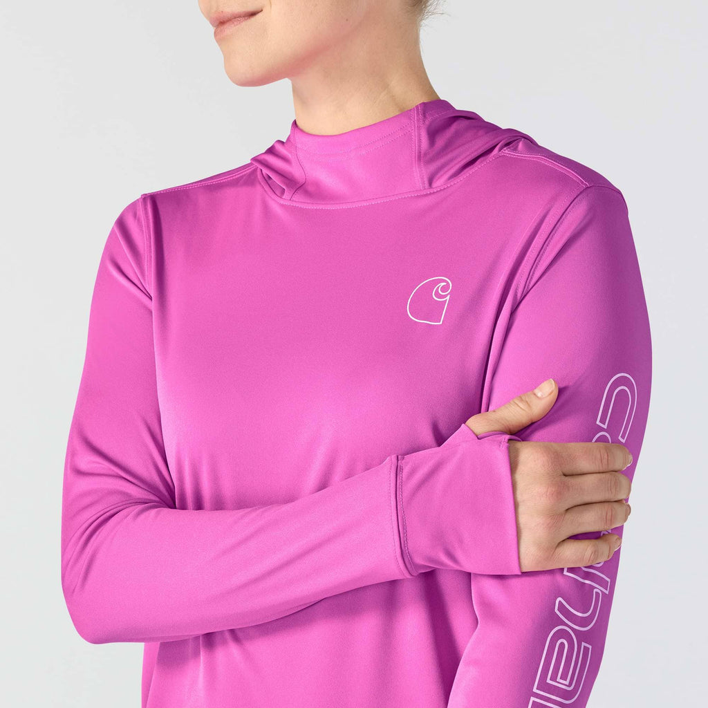 Women's force sun defender upf 50+ moisture wicking hoodie - sun protection hoodies
