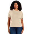 Women's lightweight tencel relaxed fit french terry short-sleeve sweatshirt