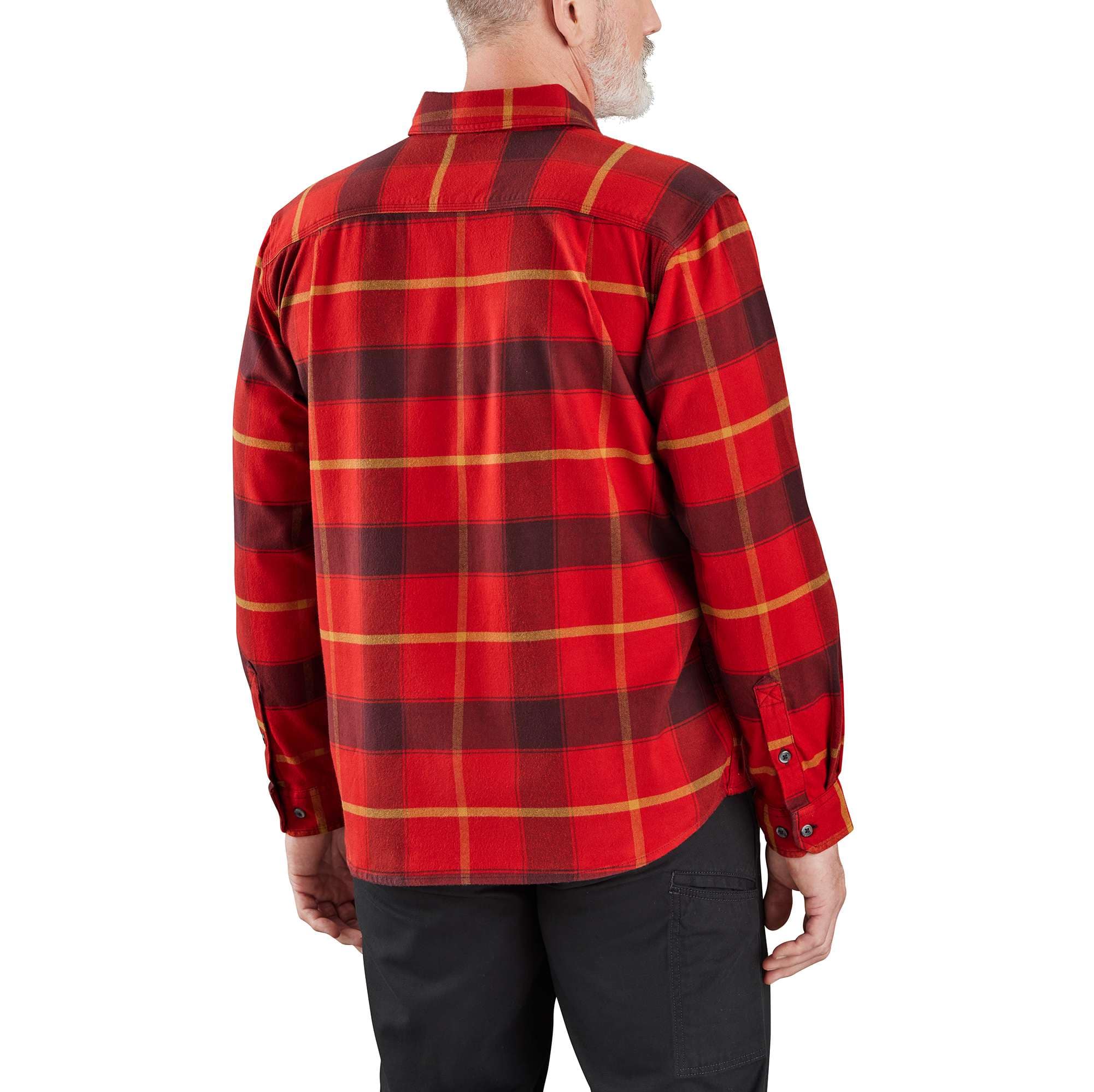 Rugged flex® relaxed fit midweight flannel long-sleeve plaid shirt