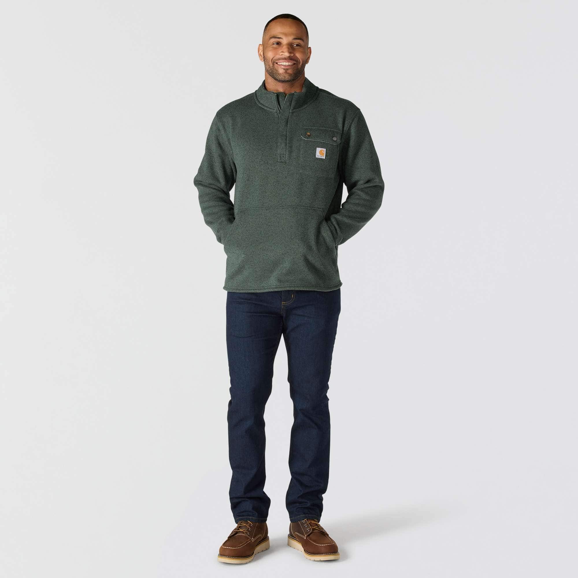 Men's relaxed fit quarter zip fleece pullover