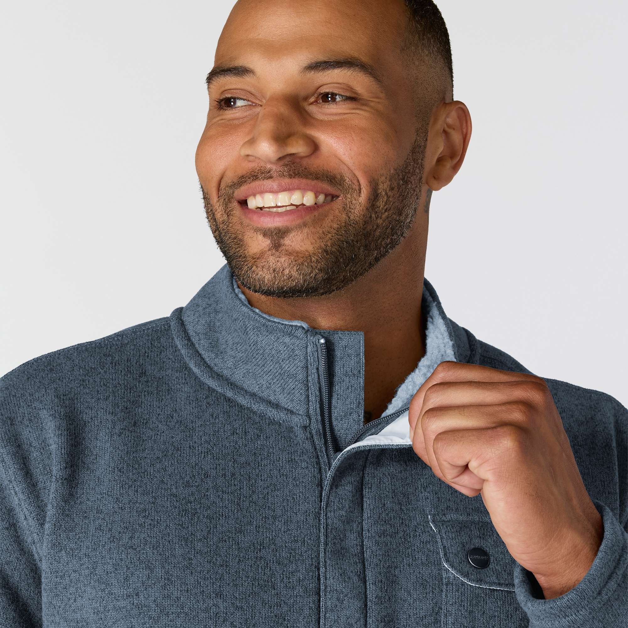 Men's relaxed fit quarter zip fleece pullover
